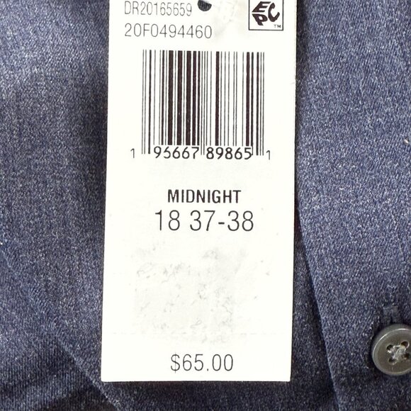 Van Heusen Men's Comfort Performance Stretch Blue Dress Shirt Size Tall 18-37/38 - Picture 9 of 10